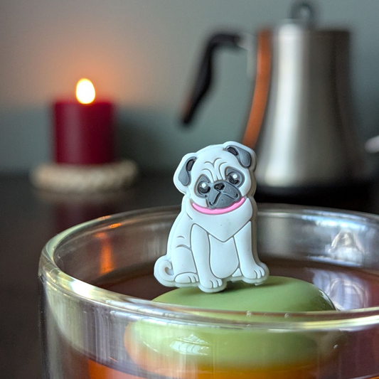 Floating Grey Pug Dog Tea Infuser - Cute Animal Tea Infuser for Loose Leaf Tea