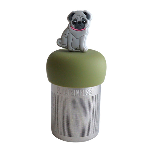Floating Grey Pug Dog Tea Infuser - Cute Animal Tea Infuser for Loose Leaf Tea