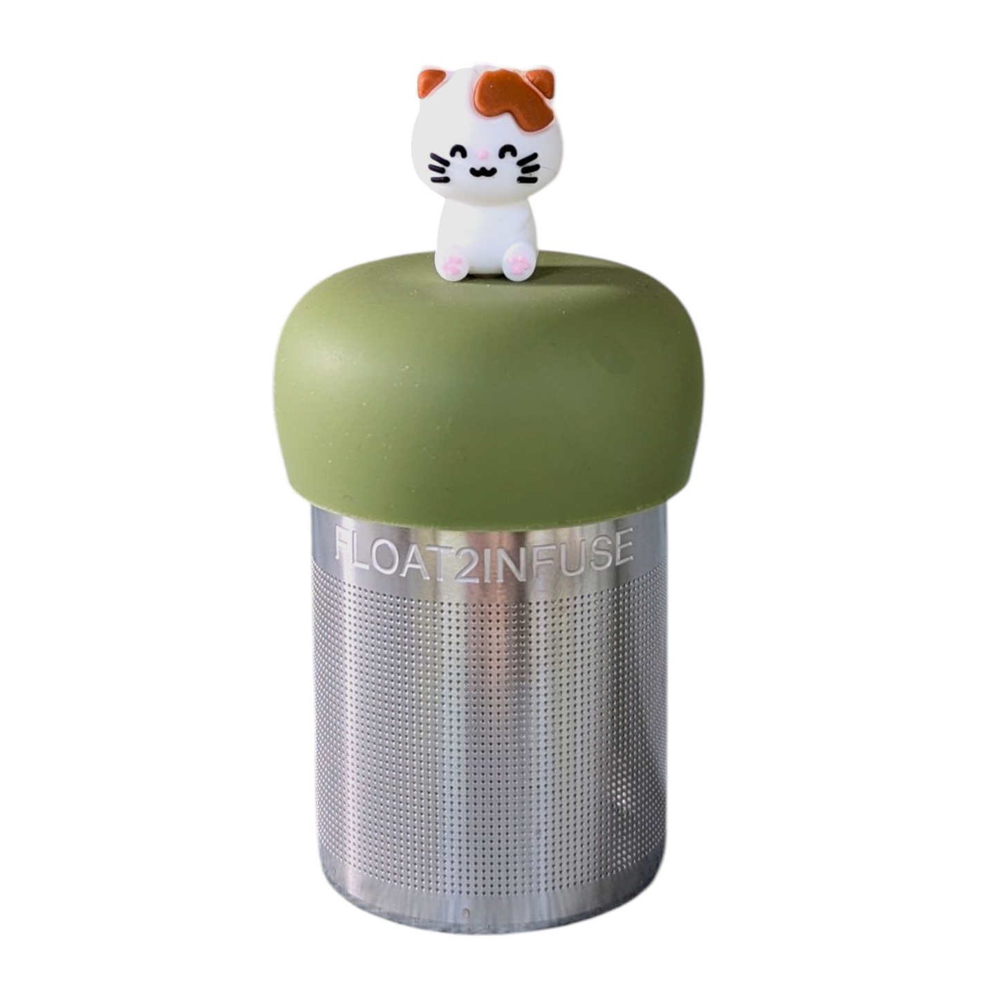 Floating White Brown Kitty Tea Infuser - Cute Animal Tea Infuser for Loose Leaf Tea