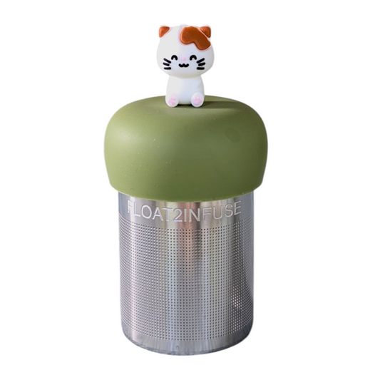 Floating White Brown Kitty Tea Infuser - Cute Animal Tea Infuser for Loose Leaf Tea
